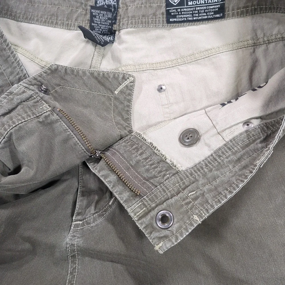 Kuhl Pants Revolvr Nylon Stretch Hiking Outdoor Greenish Gray Mens 38x32 (Short)